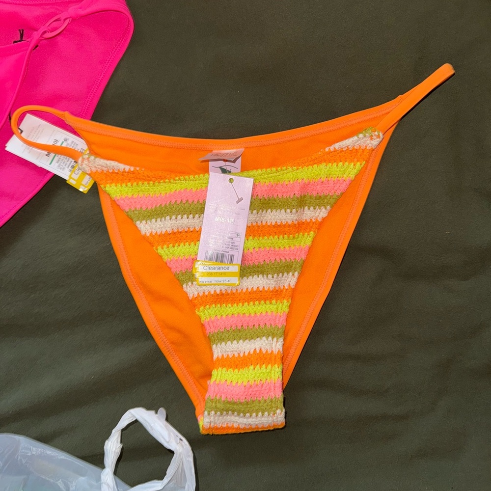 Target Orange and Yellow Striped Bikini Bottom